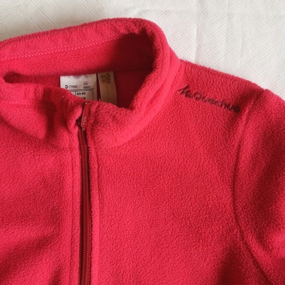 quechua decathlon hot pink fleece pullover sweater 2T toddler girls - Picture 2 of 6